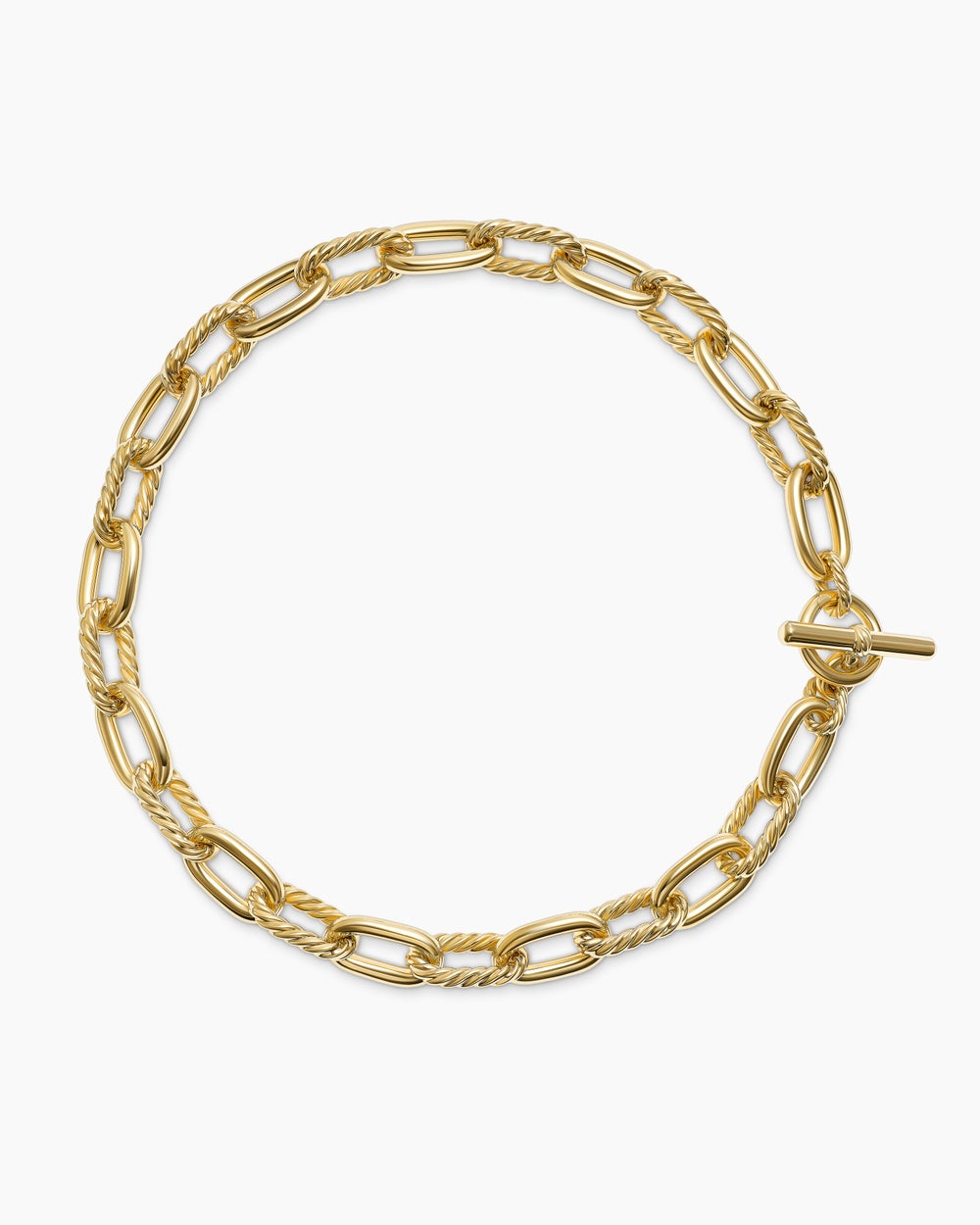 Womens DY Madison Toggle Necklace in 18K Yellow Gold, 13.5mm