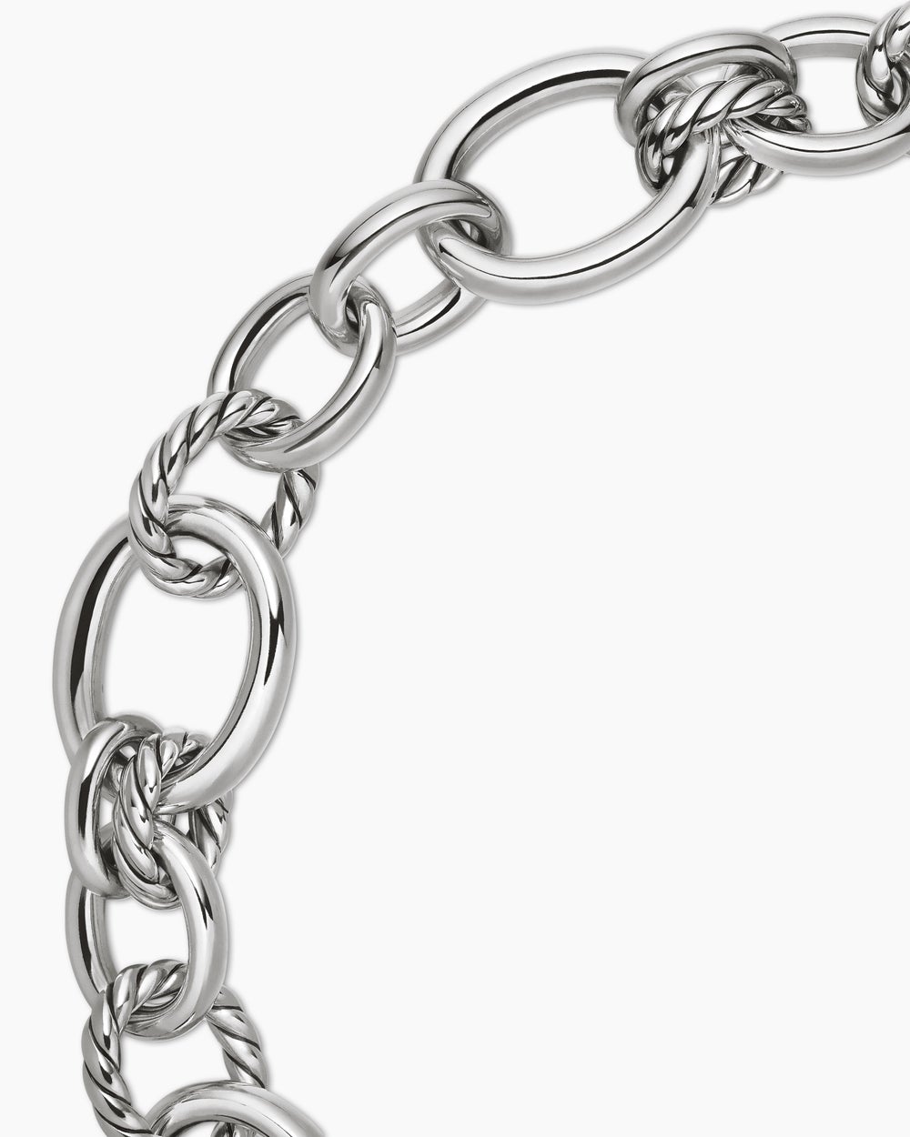 Womens DY Mercer Chain Necklace in Sterling Silver with Diamonds, 20mm