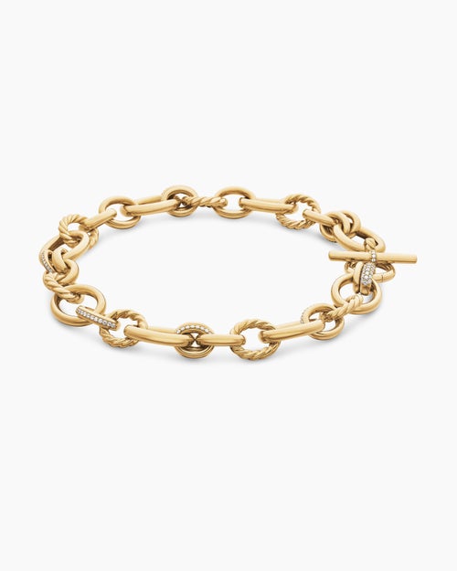 Womens DY Mercer Necklace in 18K Yellow Gold with Diamonds, 20mm