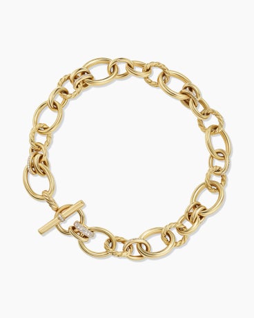 DY Mercer™ Chain Necklace in 18K Yellow Gold with Diamonds, 25mm