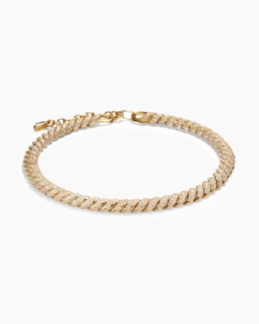 Sculpted Cable Necklace in 18K Yellow Gold with Diamonds