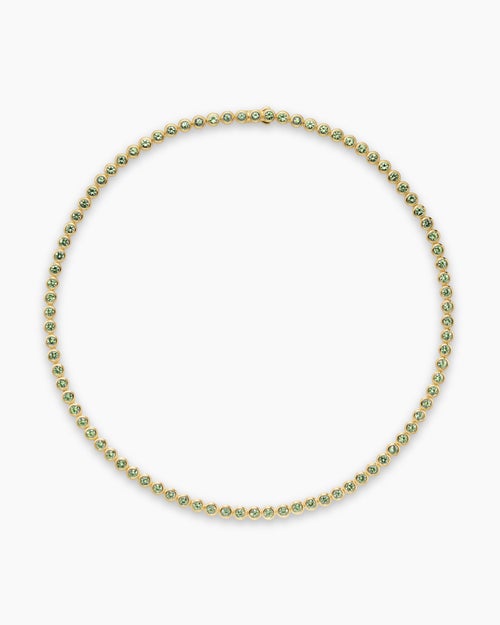 Womens Bezel Set Tennis Necklace in 18K Yellow Gold, 4.7mm