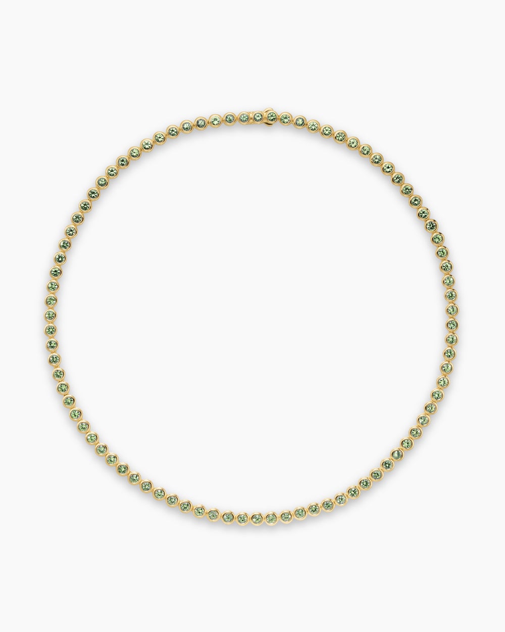 Womens Bezel Set Tennis Necklace in 18K Yellow Gold, 4.7mm