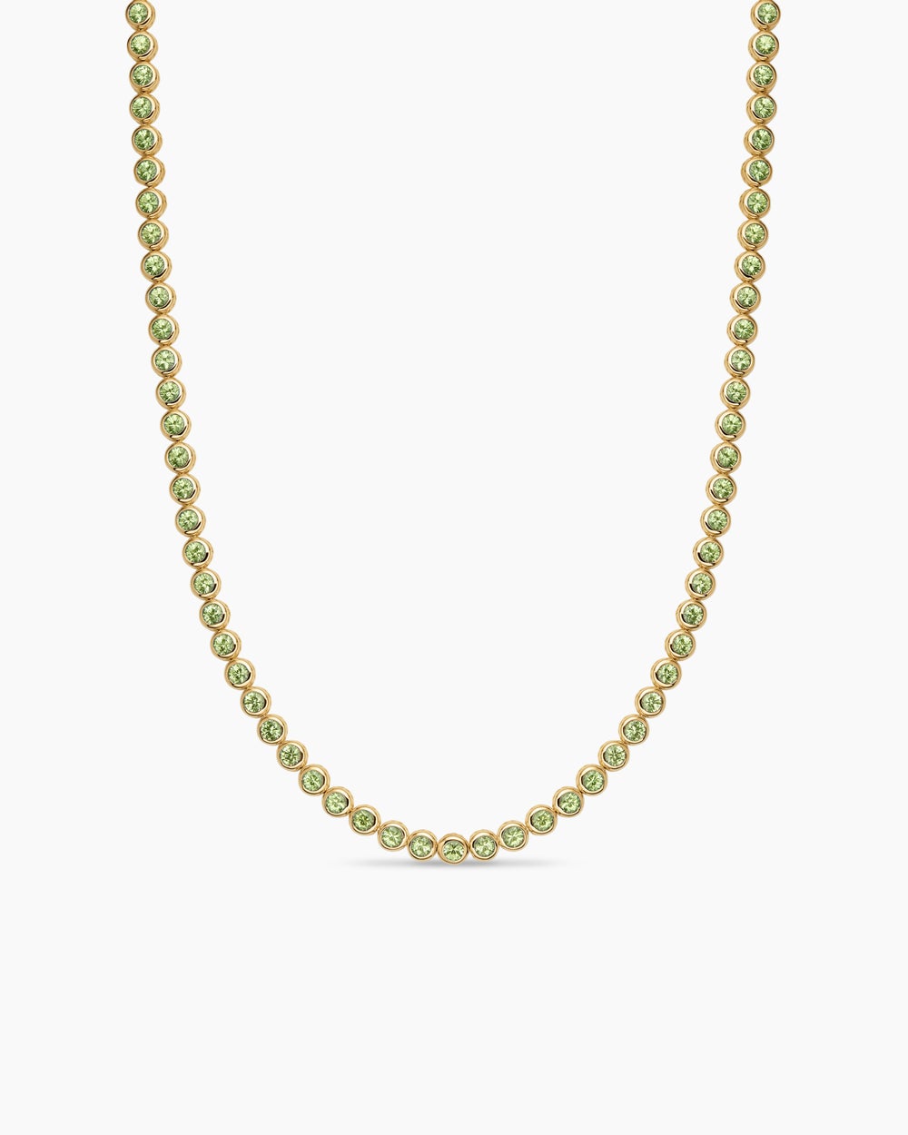 Womens Bezel Set Tennis Necklace in 18K Yellow Gold, 4.7mm