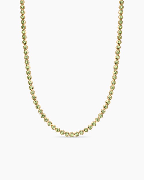 Womens Bezel Set Tennis Necklace in 18K Yellow Gold, 4.7mm