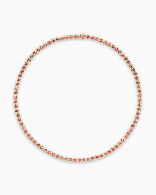 Womens Bezel Set Tennis Necklace in 18K Yellow Gold, 4.7mm