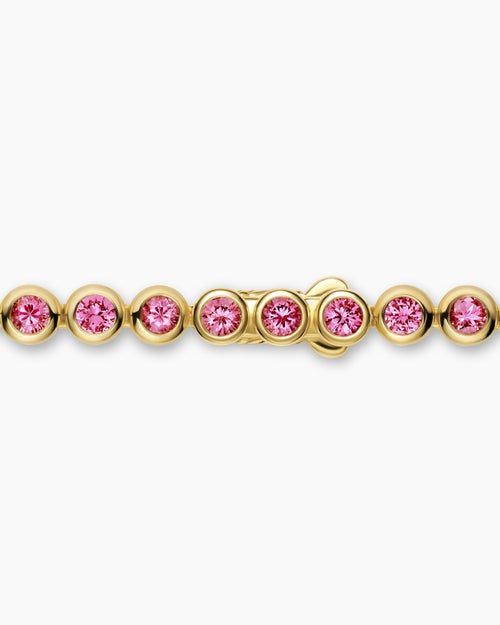 Womens Bezel Set Tennis Necklace in 18K Yellow Gold, 4.7mm