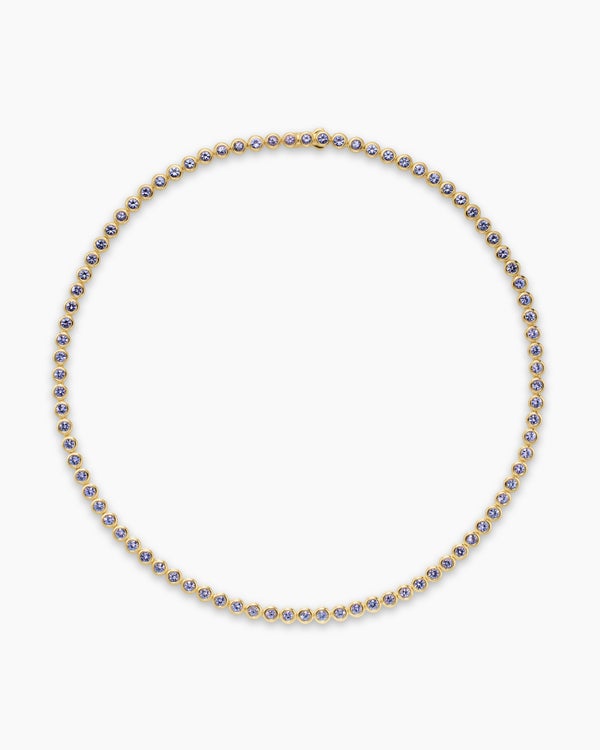Bezel Set Tennis Necklace in 18K Yellow Gold, 4.7mm