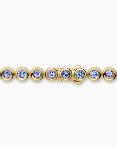 Womens Bezel Set Tennis Necklace in 18K Yellow Gold, 4.7mm
