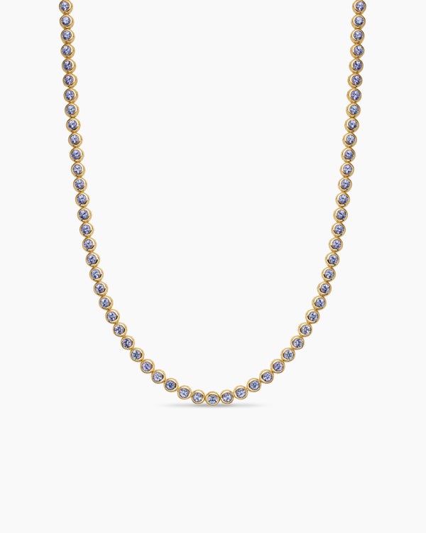 Bezel Set Tennis Necklace in 18K Yellow Gold, 4.7mm