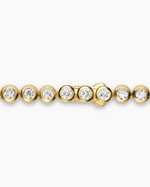 Womens Bezel Set Tennis Necklace in 18K Yellow Gold with Diamonds, 4.7mm