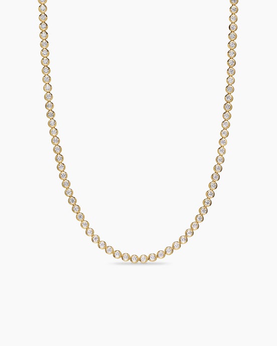 Bezel Set Tennis Necklace in 18K Yellow Gold with Diamonds, 4.7mm