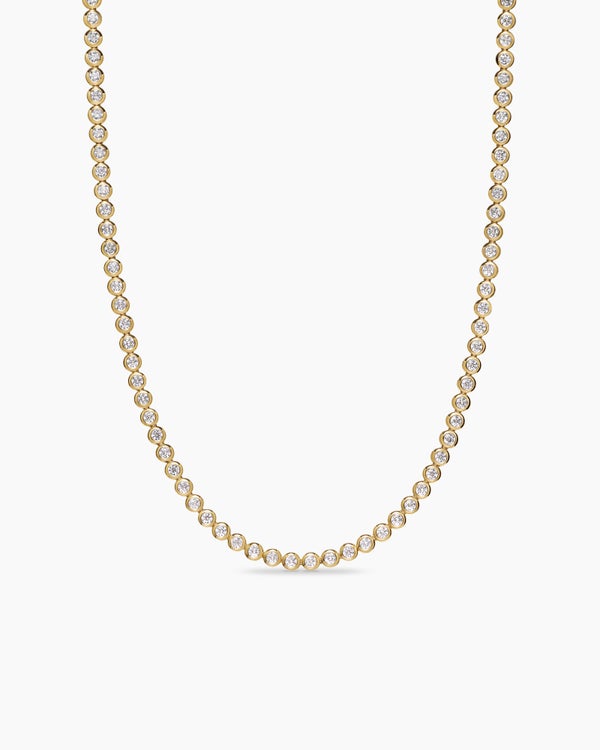 Bezel Set Tennis Necklace in 18K Yellow Gold with Diamonds, 4.7mm