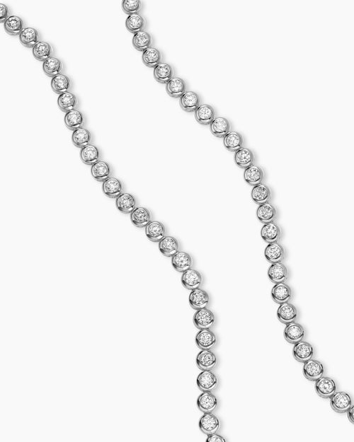 Womens Bezel Set Tennis Necklace in 18K White Gold with Diamonds, 4.7mm