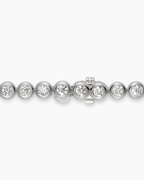 Bezel Set Tennis Necklace in 18K White Gold with Diamonds, 4.7mm