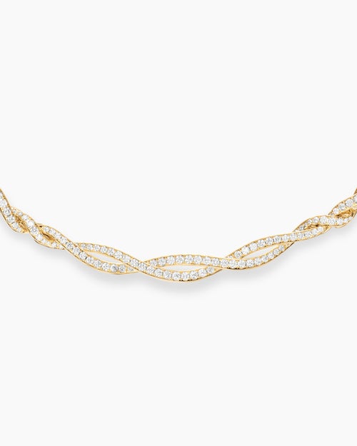 Womens Wisteria® Necklace in 18K Yellow Gold with Diamonds, 6mm