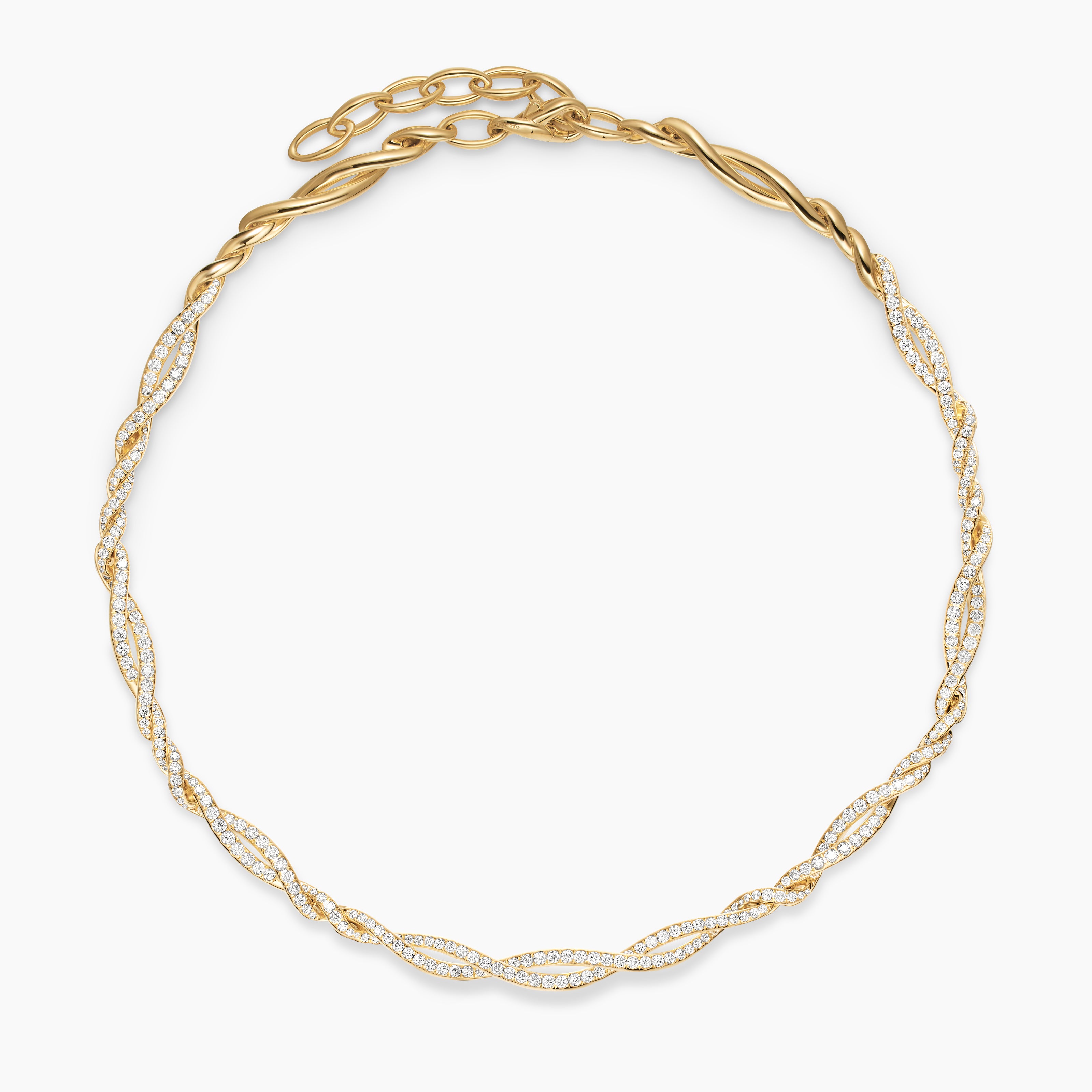 Womens Wisteria&reg; Necklace in 18K Yellow Gold with Diamonds, 6mm