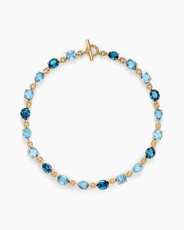 Marbella™ Toggle Necklace in 18K Yellow Gold with Blue Topaz and Hampton Blue Topaz