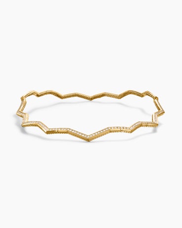 Stax Zig Zag Necklace in 18K Yellow Gold with Diamonds, 5mm