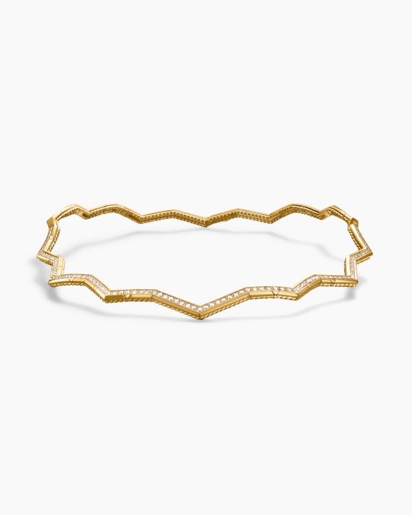 Zig Zag Stax™ Necklace in 18K Yellow Gold with Diamonds, 5mm