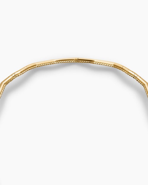 Womens Zig Zag Stax™ Necklace in 18K Yellow Gold with Diamonds, 5mm