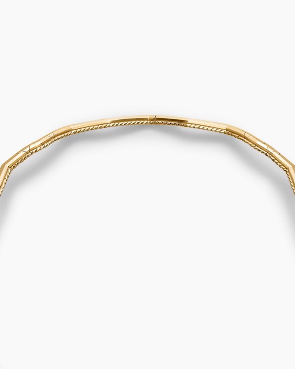 Zig Zag Stax™ Necklace in 18K Yellow Gold with Diamonds, 5mm