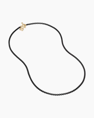 DY Bel Aire Color Box Chain Necklace in Black Acrylic with 14K Yellow Gold, 2.7mm
