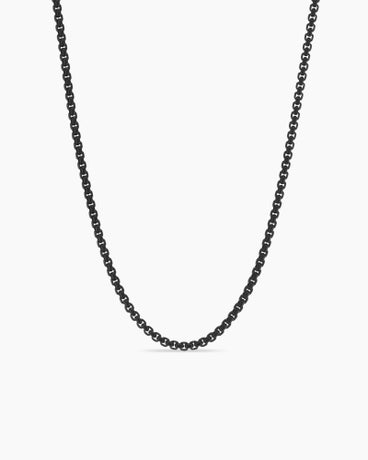DY Bel Aire Color Box Chain Necklace in Black Acrylic with 14K Yellow Gold, 2.7mm