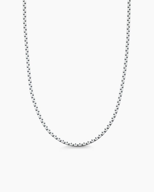 DY Bel Aire Color Box Chain Necklace in White Acrylic with 14K Yellow Gold, 2.7mm
