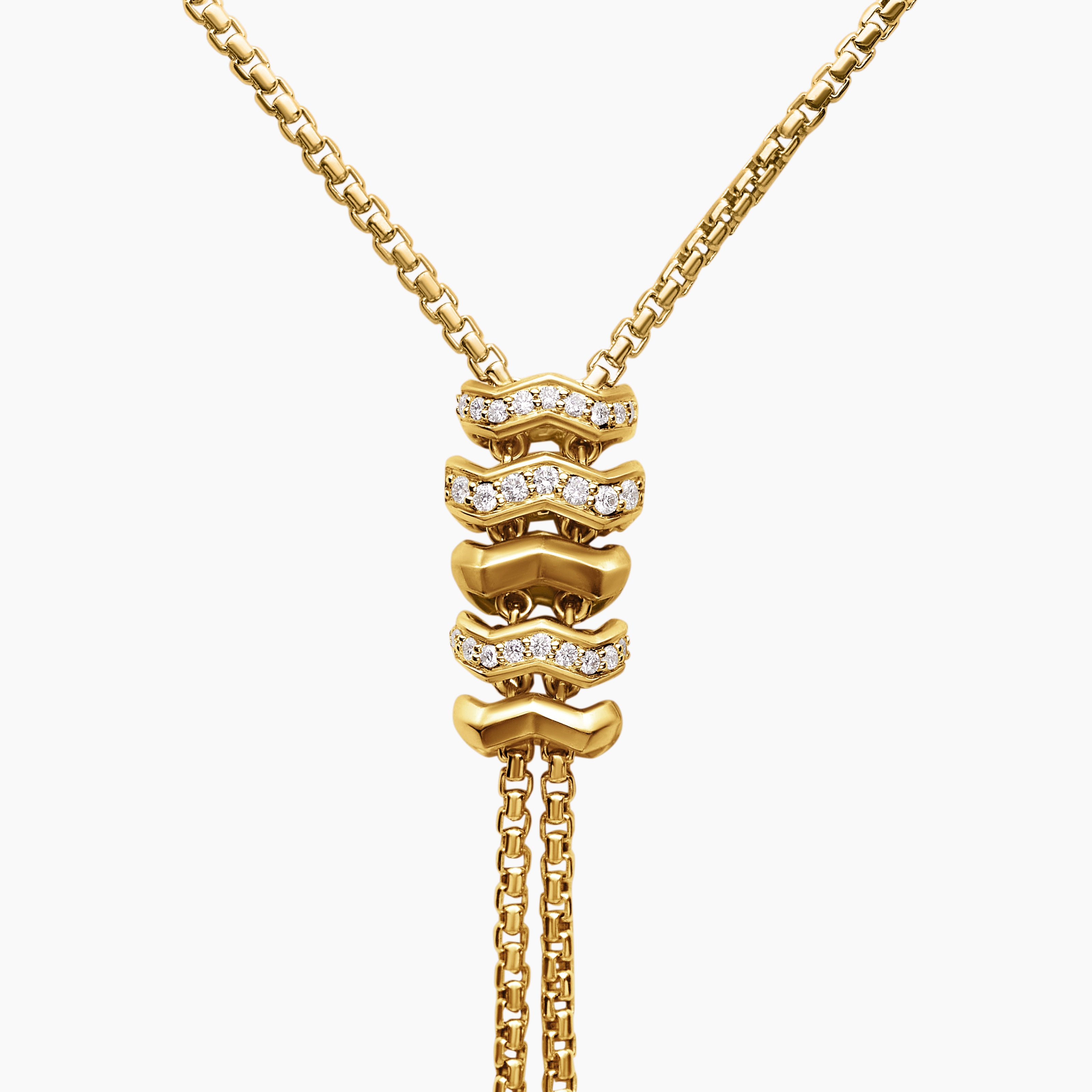 Zig Zag Stax™ Y Necklace in Sterling Silver with 18K Yellow Gold 