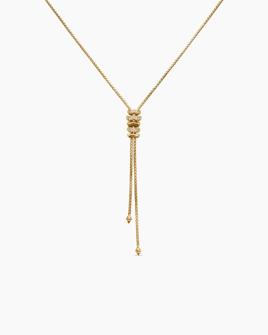 Zig Zag Stax™ Y Necklace in 18ct Yellow Gold with Diamonds
