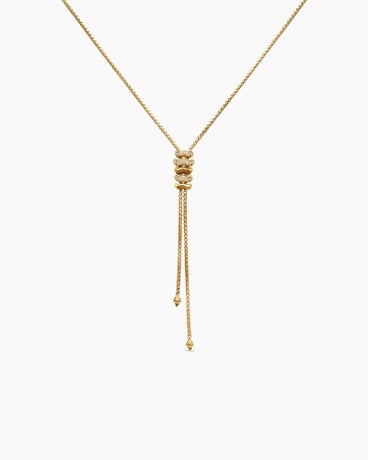 Stax Zig Zag Y Necklace in 18K Yellow Gold with Diamonds