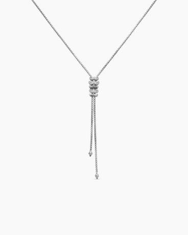 Stax Zig Zag Y Necklace in Sterling Silver with Diamonds