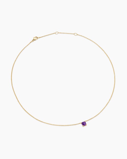 Womens Micro Chatelaine® Pendant Necklace in 18K Yellow Gold with Amethyst, 5mm