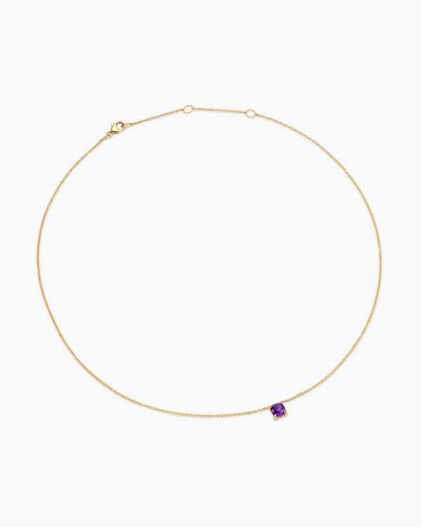 Micro Chatelaine® Pendant Necklace in 18K Yellow Gold with Amethyst, 5mm