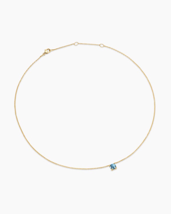Micro Chatelaine® Pendant Necklace in 18K Yellow Gold with Aquamarine, 5mm