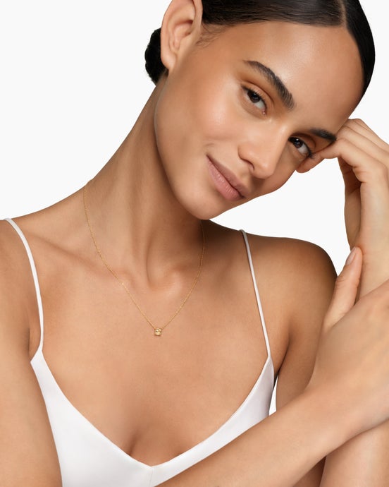 Micro Chatelaine® Pendant Necklace in 18K Yellow Gold with Champagne Citrine, 5mm