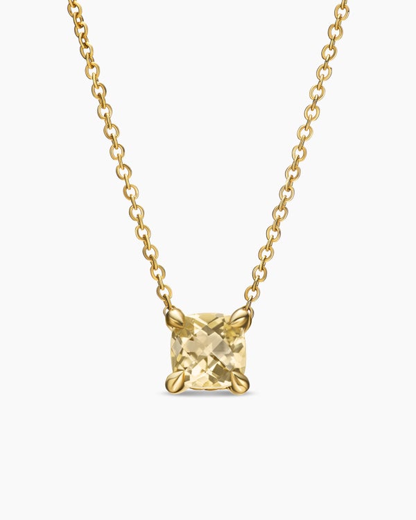 Petite Chatelaine® Necklace in 18K Yellow Gold with Champagne Citrine, 5mm