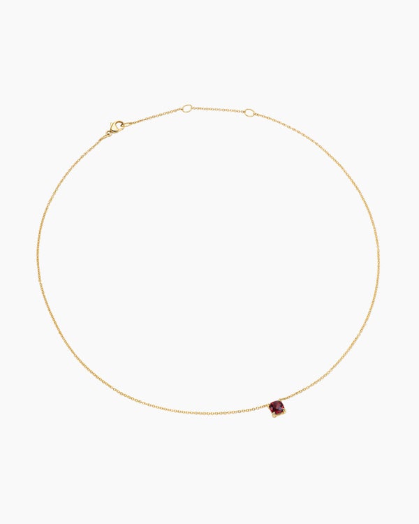 Micro Chatelaine® Pendant Necklace in 18K Yellow Gold with Garnet, 5mm