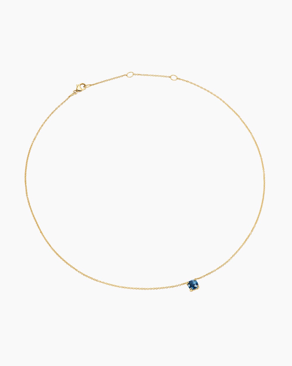 Womens Micro Chatelaine® Pendant Necklace in 18K Yellow Gold with Hampton Blue Topaz, 5mm