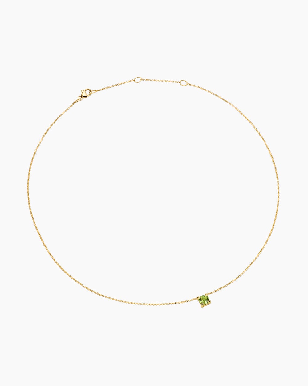 Womens Micro Chatelaine® Pendant Necklace in 18K Yellow Gold with Peridot, 5mm