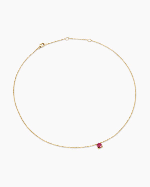 Micro Chatelaine® Pendant Necklace in 18K Yellow Gold with Pink Tourmaline, 5mm