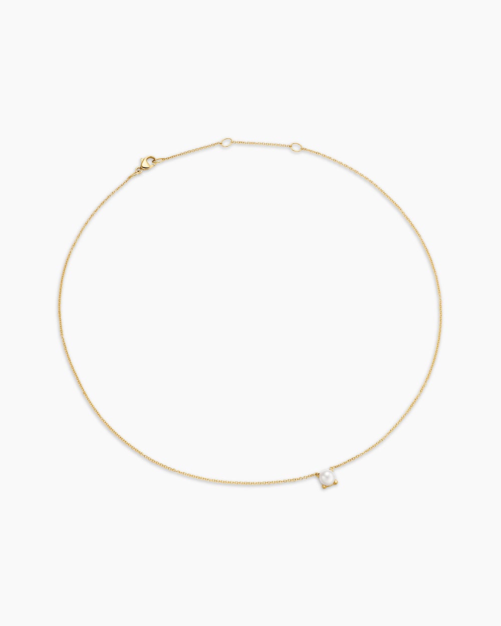 Womens Micro Chatelaine® Pendant Necklace in 18K Yellow Gold with Pearl, 5mm
