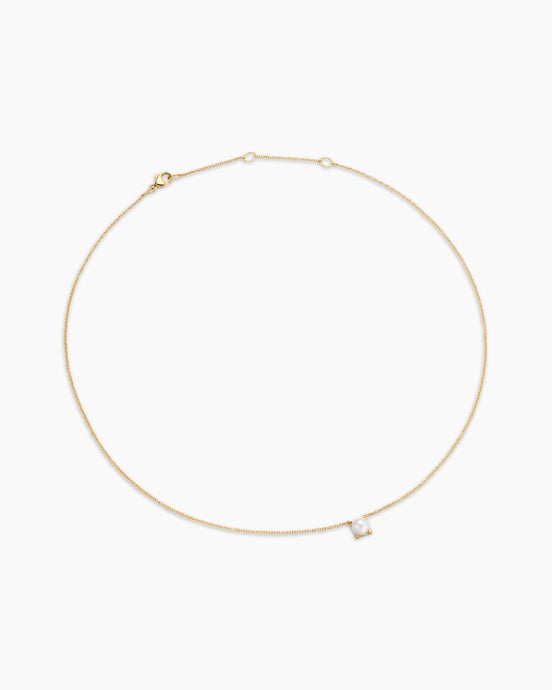Micro Chatelaine® Pendant Necklace in 18K Yellow Gold with Pearl, 5mm