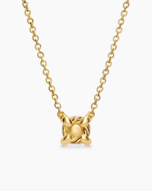 Womens Micro Chatelaine® Pendant Necklace in 18K Yellow Gold with Pearl, 5mm