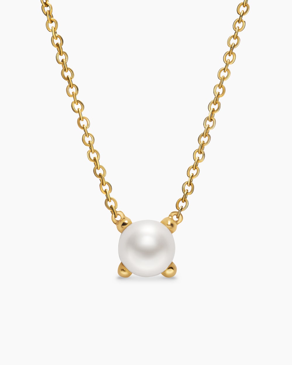 Womens Micro Chatelaine® Pendant Necklace in 18K Yellow Gold with Pearl, 5mm