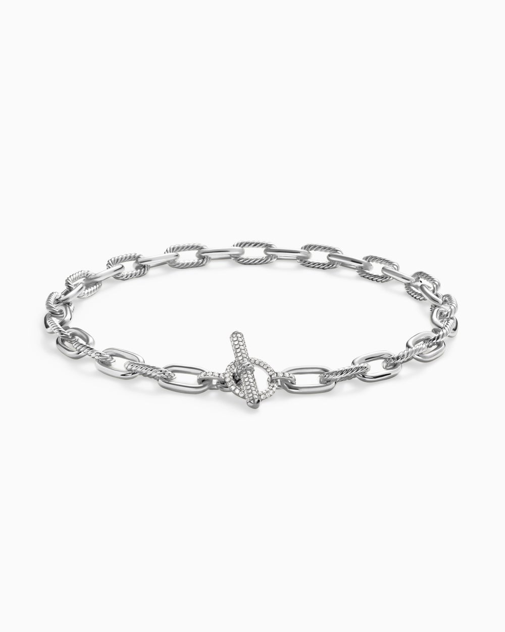 Collier chaîne avec fermoir en T DY Madison® en argent sterling avec diamants, 11 mm femmes