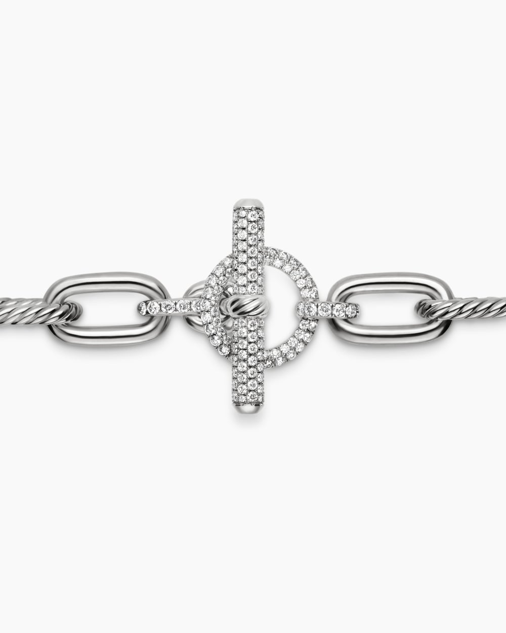 Collier chaîne avec fermoir en T DY Madison® en argent sterling avec diamants, 11 mm femmes
