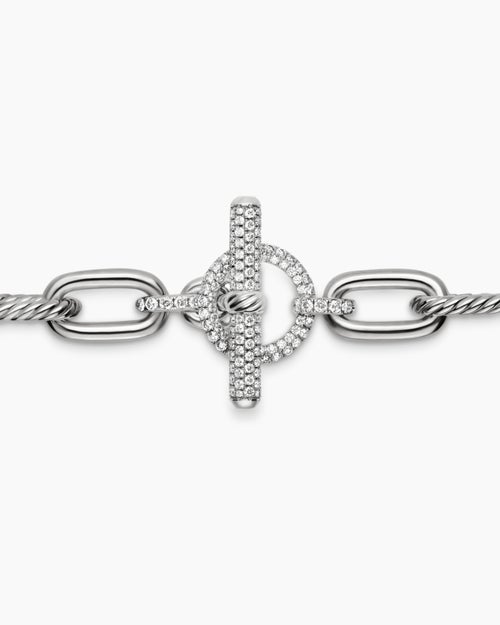 Womens DY Madison® Toggle Chain Necklace in Sterling Silver with Diamonds, 11mm