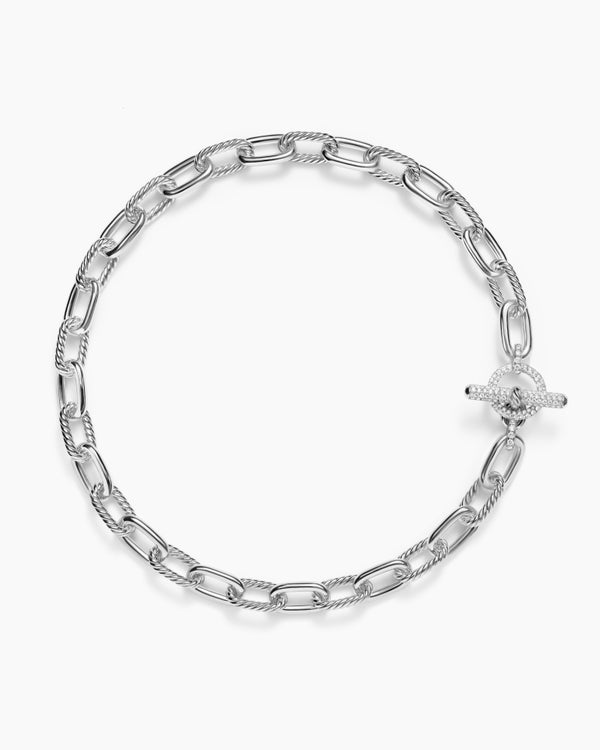 DY Madison® Toggle Chain Necklace in Sterling Silver with Diamonds 11mm